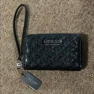 Guess black wristlet